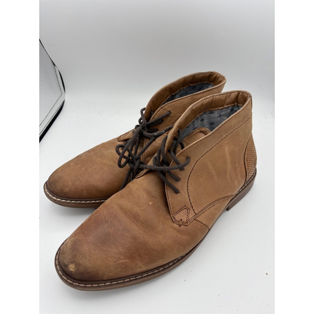Skechers Boots Mens Size 10 Brown Leather Chukka Ankle Street Dress SN66405